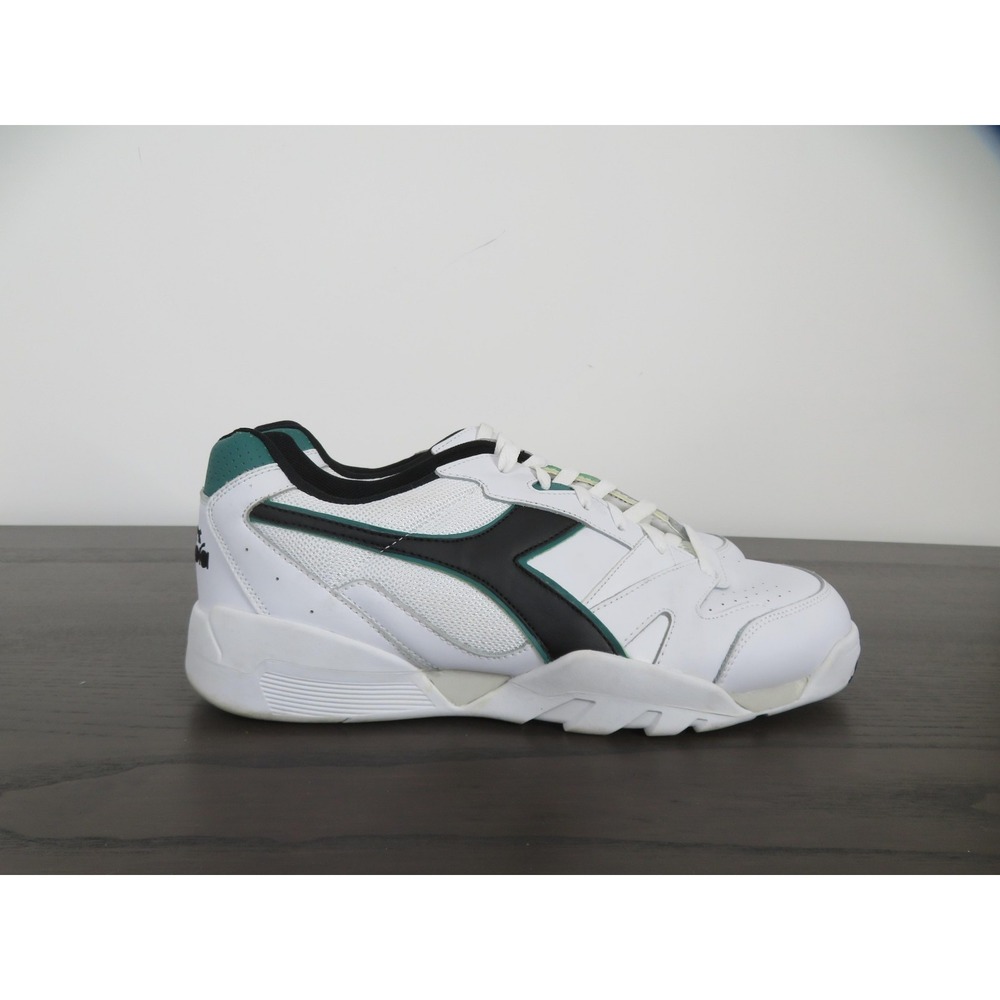 Diadora B.56 Icona Shoes Mens 12 White Green Sneakers Athletic Gym Leather